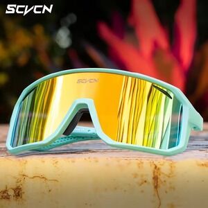 SCVCN Cycling Sunglasses UV400 Bike Glasses Sports Eyewear Men Women Mint Green